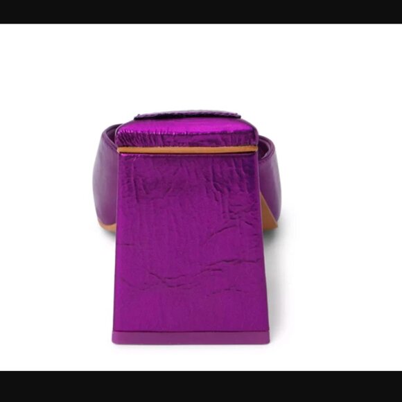 LIKE NEW! Matisse Regan Slide Sandal --Metallic Purple Block Heel -- Size 10 - Picture 4 of 9